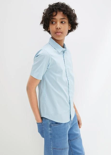 Chemise Manches Courtes Extensible Garçon, Slim 4 Chemise Manches Courtes Extensible Garçon, Slim - Afbeelding 2