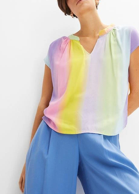 Rainbow Blouse Avec Effet Dégradé En Viscose 7 Rainbow Blouse Avec Effet Dégradé En Viscose - Afbeelding 5
