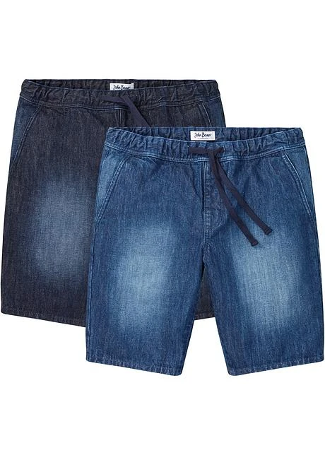 Lot De 2 Bermudas En Jean Avec Taille élastiquée, Regular Fit 3 Lot De 2 Bermudas En Jean Avec Taille élastiquée, Regular Fit