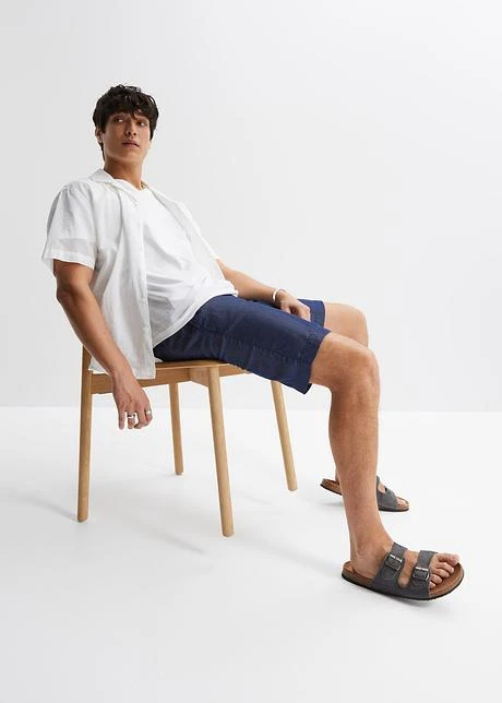 Bermuda Taille Extensible En TENCEL™ Lyocell, Loose Fit 6 Bermuda Taille Extensible En TENCEL™ Lyocell, Loose Fit - Afbeelding 4