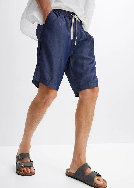 Bermuda Taille Extensible En TENCEL™ Lyocell, Loose Fit 4 Bermuda Taille Extensible En TENCEL™ Lyocell, Loose Fit - Afbeelding 2