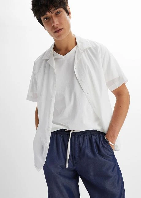 Bermuda Taille Extensible En TENCEL™ Lyocell, Loose Fit 8 Bermuda Taille Extensible En TENCEL™ Lyocell, Loose Fit - Afbeelding 6