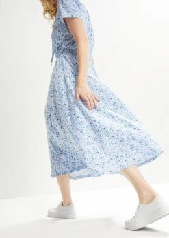 Robe Midi Avec Large Smock à La Taille Et Manches Papillon -Venus Mode Winkel 23044751 kqAqHITf