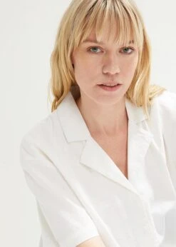 Chemisier Oversize Décontracté En Lin, Manches Courtes -Venus Mode Winkel 23045074 IMImq8CC