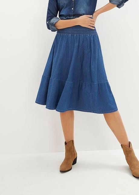 Jupe En Jean Avec Taille élastiquée 4 Jupe En Jean Avec Taille élastiquée - Afbeelding 2