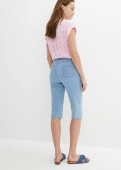 Bermuda Slim En Jean, Taille Haute, Longueur Genou -Venus Mode Winkel 23066288 ler3pHQy