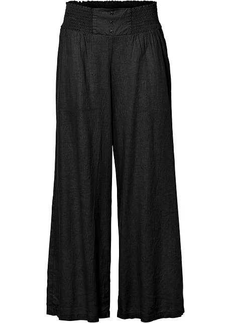 Pantalon Large Avec Lin Majoritaire Et Taille Smockée Confortable 9 Pantalon Large Avec Lin Majoritaire Et Taille Smockée Confortable - Afbeelding 7
