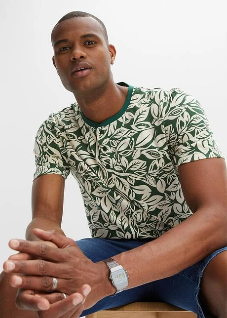 T-shirt Col Henley, Manches Courtes 8 T-shirt Col Henley, Manches Courtes - Afbeelding 6