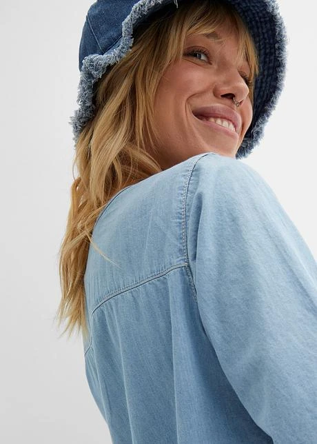 Robe En Coton Jean Longueur Genou, Demi-manches 7 Robe En Coton Jean Longueur Genou, Demi-manches - Afbeelding 5