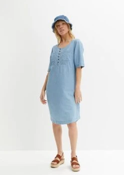 Robe En Coton Jean Longueur Genou, Demi-manches 12 Robe En Coton Jean Longueur Genou, Demi-manches -Venus Mode Winkel 23069931 KzAhRUdI