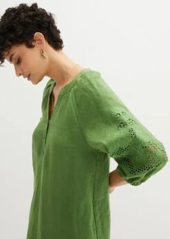 PREMIUM Robe En Lin Avec Broderie Ajourée -Venus Mode Winkel 23074751 7QTVnJPX