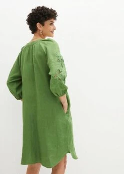 PREMIUM Robe En Lin Avec Broderie Ajourée -Venus Mode Winkel 23074756 c2SpxZSi