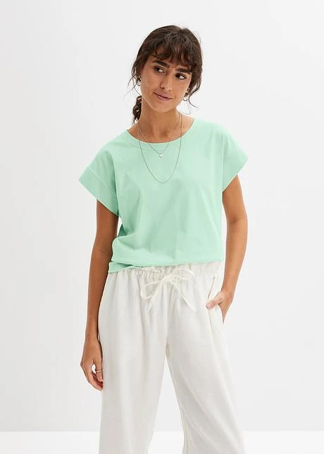 Lot De 2 T-shirts Coton Avec épaules Descendues 4 Lot De 2 T-shirts Coton Avec épaules Descendues - Afbeelding 2