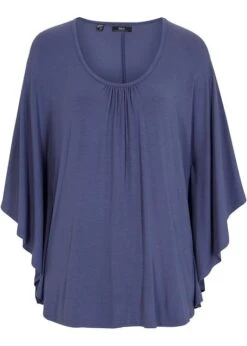 T-shirt En Viscose à Manches Chauve-souris Et Col Rond -Venus Mode Winkel 23078325 Z4FxQsZL