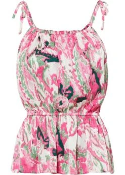 Top-blouse En Satin Imprimé