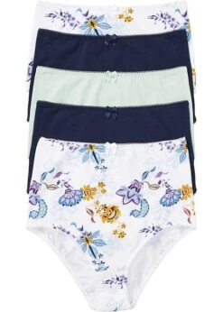 Lot De 5 Slips Taille Haute Avec Coton