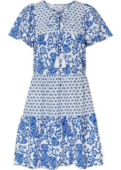 Rainbow Robe Volantée En Tissu Rigide