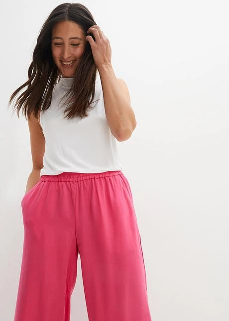 Pantalon Avec Taille Confortable Et Fente à La Base, En Lyocell 8 Pantalon Avec Taille Confortable Et Fente à La Base, En Lyocell - Afbeelding 6