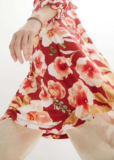 Robe-tunique En Jersey Avec Détail Lien à Nouer Au Décolleté, Longueur Genou 7 Robe-tunique En Jersey Avec Détail Lien à Nouer Au Décolleté, Longueur Genou - Afbeelding 5