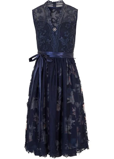 Dirndl Avec Broderie Et Jupe En Velours (Ens. 2 Pces.) 3 Dirndl Avec Broderie Et Jupe En Velours (Ens. 2 Pces.)