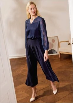 Blouse Avec Manches En Dentelle -Venus Mode Winkel 23106404 2CEmBnR6