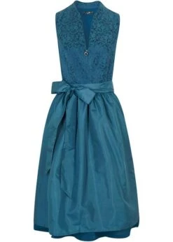 Dirndl à Motif Jacquard Et Tablier Longueur Midi (Ens. 2 Pces.)