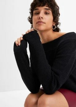 Pull En Maille Côtelée à Encolure Bateau -Venus Mode Winkel 23112568 Us2jqZB1