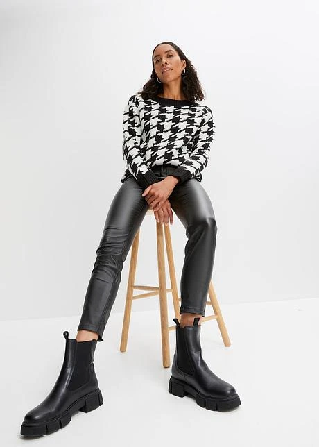Pantalon Skinny Stretch Enduit Avec Taille élastiquée 6 Pantalon Skinny Stretch Enduit Avec Taille élastiquée - Afbeelding 4