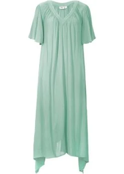 Robe Caftan Longue En Tissu Crêpe, Coupe Ample