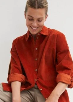 Chemise En Velours Côtelé Avec Fente Latérale -Venus Mode Winkel 23115195 bcROAwTg