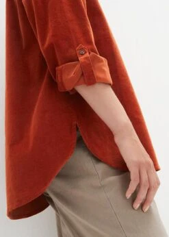 Chemise En Velours Côtelé Avec Fente Latérale -Venus Mode Winkel 23115199 lyO8lGzh