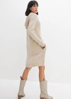 Robe En Maille à Capuche Avec Torsades -Venus Mode Winkel 23117895 H2JhT6mr