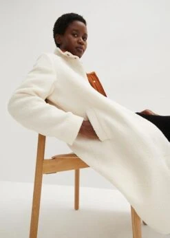 Manteau En Maille Peluche En Polyester Recyclé Avec Détails Velours Côtelé -Venus Mode Winkel 23118129 TKPSrfqY