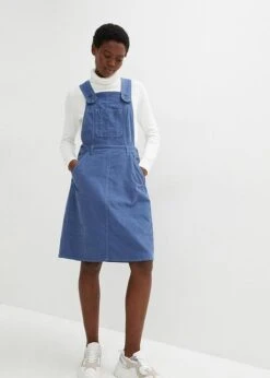 Robe-salopette En Velours Côtelé Extensible, Longueur Genou -Venus Mode Winkel 23121587 YHYqkloH