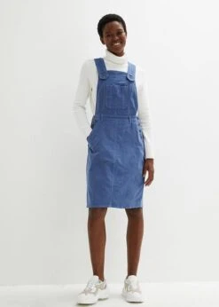 Robe-salopette En Velours Côtelé Extensible, Longueur Genou -Venus Mode Winkel 23121593 Jnc9VDF1