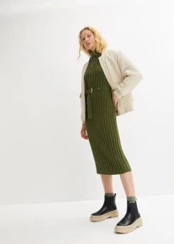 Robe En Maille Côtelée Avec Col Camionneur -Venus Mode Winkel 23123455 4tmdtpBf