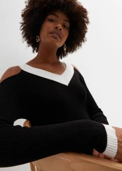 Robe En Maille à épaules Découpées -Venus Mode Winkel 23123653 k7uugHor