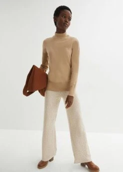 Pantalon Extensible à Motif Pied-de-poule, Wide Leg 13 Pantalon Extensible à Motif Pied-de-poule, Wide Leg -Venus Mode Winkel 23125755 udbSOUmp