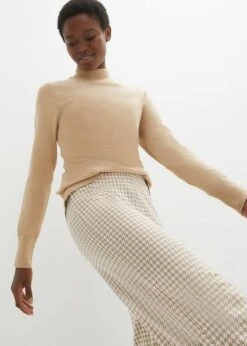 Pantalon Extensible à Motif Pied-de-poule, Wide Leg 14 Pantalon Extensible à Motif Pied-de-poule, Wide Leg -Venus Mode Winkel 23125756 3JhJMU53