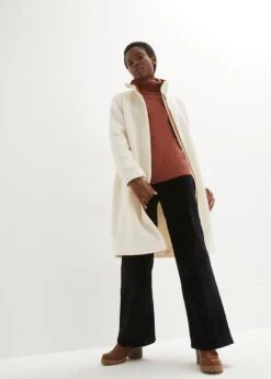 Manteau En Maille Peluche En Polyester Recyclé Avec Détails Velours Côtelé -Venus Mode Winkel 23126328 tHjmsmr9