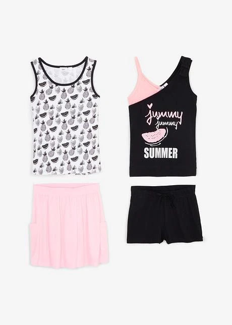 Tops + Short + Jupe Fille (ens. 4 Pces.) 7 Tops + Short + Jupe Fille (ens. 4 Pces.) - Afbeelding 5