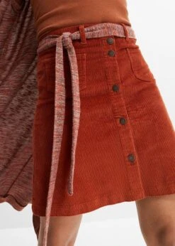 Jupe Velours Côtelé Avec Patte De Boutonnage -Venus Mode Winkel 23142115 BwQrAoUp