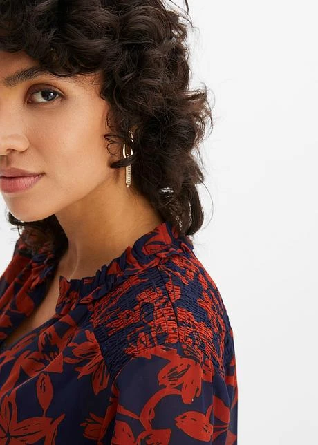 Chemisier En Chiffon Avec Smocks 8 Chemisier En Chiffon Avec Smocks - Afbeelding 6