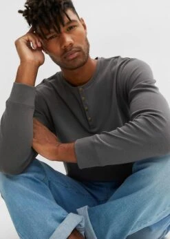 T-shirt Col Henley, Manches Longues -Venus Mode Winkel 23144795 Pj1mA9R4