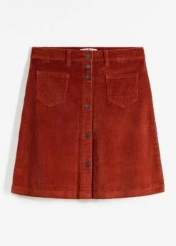 Jupe Velours Côtelé Avec Patte De Boutonnage