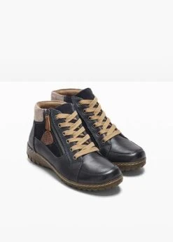 Boots à Lacets En Cuir, Largeur Confortable -Venus Mode Winkel 23147768 CXNR8NzR