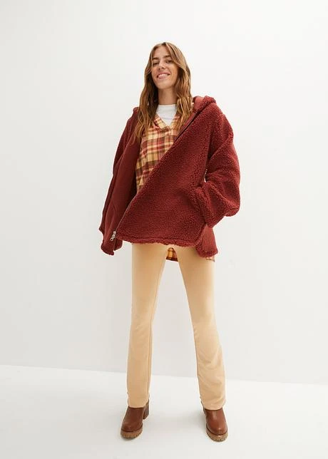 Veste En Polaire Peluche Coupe Trapèze Avec Fentes Latérales 6 Veste En Polaire Peluche Coupe Trapèze Avec Fentes Latérales - Afbeelding 4