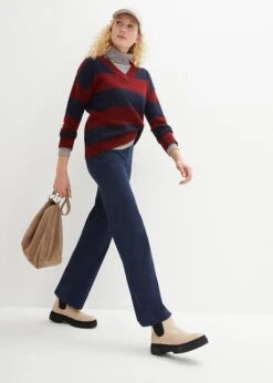 Pantalon En Coton Extensible, Taille Haute, Jambes Larges -Venus Mode Winkel 23151520 tj3qoW2a