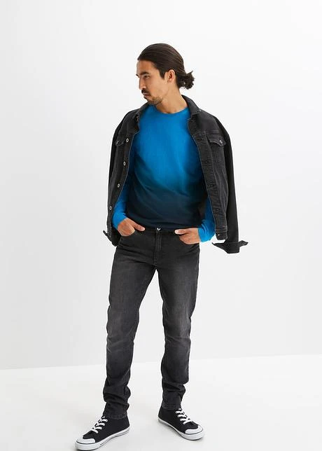 Rainbow T-shirt Manches Longues Avec Dégradé De Couleur, Slim Fit 6 Rainbow T-shirt Manches Longues Avec Dégradé De Couleur, Slim Fit - Afbeelding 4