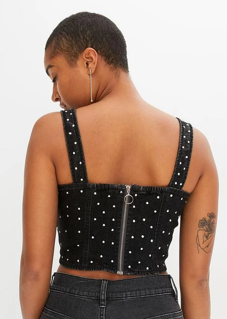 Rainbow Top En Jean Avec Rivets 5 Rainbow Top En Jean Avec Rivets - Afbeelding 3